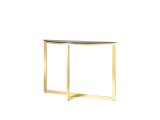 Консоль Stool Group АЛЬБА 115х30 Стекло черное/Сталь золото недорого