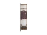 Лайн Шкаф для одежды 08.122 Дуб серый/Белый глянец недорого