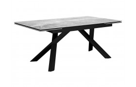 Обеденный стол DikLine KX160 керамика серый мрамор C31 глянец/опоры черные