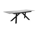 Стол DikLine KX160 керамика серый мрамор C31 глянец/опоры черные недорого