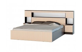 Кровать Басямиф с надстройкой 160 (Венге / дуб беленый)