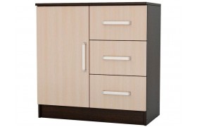 Комод Бася 3 ящика 1 дверь (Венге / дуб беленый)