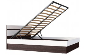 Кровать Ким с подъемным механизмом 160 (Белый глянец, Венге)