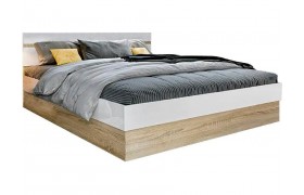 Кровать Ким 160 (Сонома / Белый глянец)