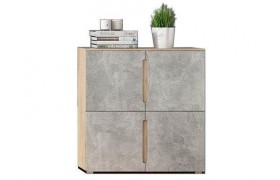 Комод Ким Тумба 4-х створчатая, бетон темный