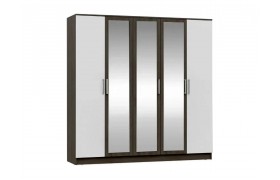 Шкаф Мартина для одежды 5-дверный (Белый глянец, Венге)