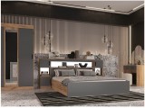 Модульная спальня Бася, композиция 3 (Дуб крафт/ Графит) недорого