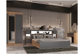 Спальня Модульная Басямиф, композиция 3 (Дуб крафт/ Графит)