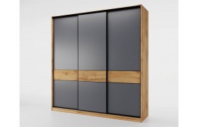 Шкаф-купе SLIM,184*60, Дуб вотан, Серый