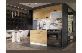 Кухня ЛДСП Хозяюшка 1100 +ГАЗ600 (Вотан, Белый)