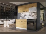 Кухня ЛДСП Хозяюшка 1100 +ГАЗ600 (Вотан / Белый глянец, Белый) купить