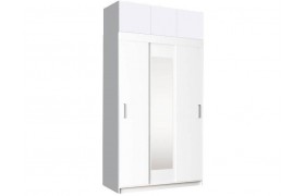 Шкаф-купе Басямиф с антресолью (Белый)
