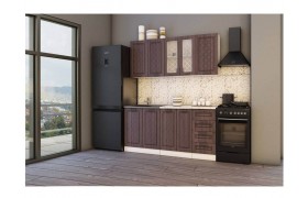 Кухонный гарнитур МДФ Агава 1600 (лиственница темная, Белый)