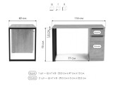 Бэтти Лофт 116х60х75 дуб делано темный / черный Компьютерный сто купить
