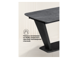 Петир 120(160)х80х75 larka grey / черный Керамический стол распродажа