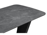 Петир 120(160)х80х75 larka grey / черный Керамический стол фото