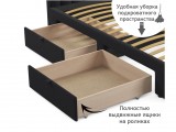 Мягкая кровать-тахта Milena 1200 темная с ящиками от производителя