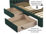 Мягкая кровать Olivia 1600 изумруд с ящиками купить