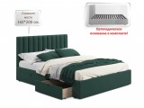 Мягкая кровать Olivia 1600 изумруд с ящиками распродажа