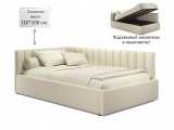Мягкая кровать Milena 1200 беж с подъемным механизмом распродажа