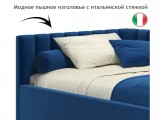 Мягкая кровать Milena 1200 синяя с подъемным механизмом недорого