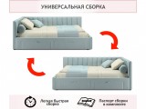 Мягкая кровать-тахта Milena 1200 мята пастель с ящиками недорого