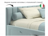 Мягкая кровать-тахта Milena 1200 мята пастель с ящиками распродажа