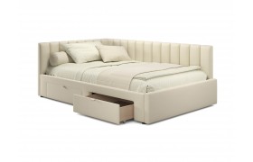 Софа Мягкая кровать-тахта Milena 1200 бежевая ящиками