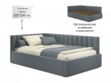 Мягкая кровать Milena 1200 серая с ортопедическим основанием купить