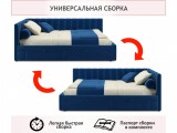 Мягкая кровать-тахта Milena 1200 синяя c ящиками недорого