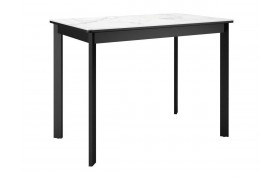 Кухонный стол DikLine LK90 Керамика Белый мрамор/подстолье черное/опоры