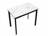 Стол DikLine LK90 Керамика Белый мрамор/подстолье черное/опоры ч распродажа