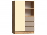 Челси Color Шкаф комбинированный (Слоновая кость/Глиняный серый/ недорого