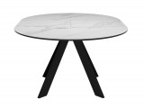 Стол DikLine SKC90 d900 Керамика Белый мрамор/подстолье черное/о распродажа