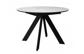 Обеденный стол DikLine SKC90 d900 Керамика Белый мрамор/подстолье черное/