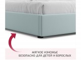 Мягкая кровать-софа без изголовья Base 1600 мята пастель с подъе недорого