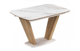 Обеденный стол Петир 120(160)х80х75 gilt white / дуб монтана Керамический