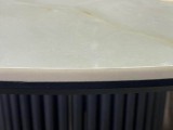 Стол DikLine AKR120 Керамика глянец Ostra Bianco/подстолье черно фото