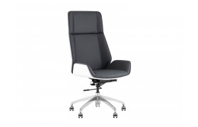 Кресло руководителя TopChairs Crown SN, серо-голубой, белый