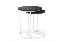 Журнальный столик SHT-CT7 камень пьетра черный/белый муар