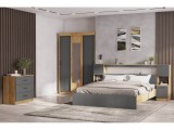 Кровать с проложками 160х200 Вена, Дуб золотой, Графит серый купить