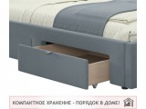 Мягкая кровать-тахта Afelia 1200 серая с ящиками от производителя