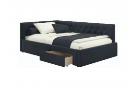 Кровать Мягкая тахта Afelia 1200 черная с ящиками
