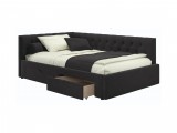 Мягкая кровать-тахта Afelia 1200 шоколад c ящиками недорого