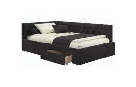 Кровать Мягкая тахта Afelia 1200 шоколад с ящиками