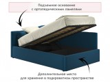 Мягкая кровать-тахта Bonna 1200 синяя c подъемным механизмом от производителя