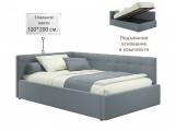 Мягкая кровать-тахта Bonna 1200 серая c подъемным механизмом недорого