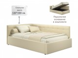 Мягкая кровать-тахта Bonna 1200 бежевая c подъемным механизмом фото