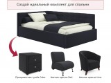 Мягкая кровать-тахта Bonna 1200 черная c подъемным механизмом от производителя