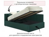 Мягкая кровать-тахта Bonna 1200 изумруд c подъемным механизмом распродажа